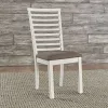 Liberty Furniture 182-C2001S Brook Bay - Upholstered Ladder Back Side Chair - Textured White / Carbon Gray