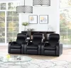 CoasterEssence 600001-S3B Cyrus - 3 Piece Upholstered Home Theater Seating - Black