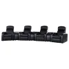 CoasterEssence 600001-S4A Cyrus - Upholstered 7 Piece Home Theater Seating - Black