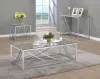 CoasterEssence 720497 Lille - Square Glass Top Side End Table - Chrome