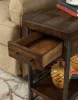 Furniture of America CM-AC286 Brick Attic - Side Table - Oak / Multi