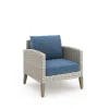 New Classic G852B-5S Carezza - 5 Piece Set (Sofa & 2 Club Chairs & 2 Stools) - Dark Blue