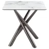 Coaster Fine Furniture 708137 Carvell - Square Sintered Stone End Side Table - Mirage White