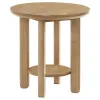 Coaster Fine Furniture 706297 Ottowa - Round Wood Side End Table With Shelf - Washed Oak