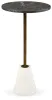 Ashley Furniture A4000540 Caramont - Accent Table with White Base - Black / White / Gold Finish