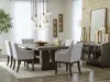 Ashley Furniture D984/45/01A(6)/60 Ashley Furniture D984/45/01A(6)/60 Burkhaus - 8 Pc. - Dining Room Extension Table, 6 Arm Chairs, Server - Dark Brown