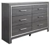 Ashley Furniture B214/31/36/46/87/84/86/92 Ashley Furniture B214/31/36/46/87/84/86/92 Lodanna - 7 Pc. - Dresser, Mirror, Chest, Full Panel Bed, Nightstand - Gray