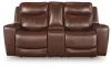 Ashley Furniture PCU1210218 Ashley Furniture PCU1210218 Bexhurst - Power Reclining Loveseat With Console / Adjustable Headrest - Mahogany