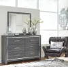 Ashley Furniture B214B1 Ashley Furniture B214B1 Lodanna - Dresser, Mirror - Gray