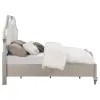 CoasterElevations 223391KW Evangeline - Tufted Upholstered Platform California King Bed - Ivory And Silver Oak