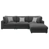 CoasterEssence 551324-SETB Serene - 4 Piece Upholstered Modular Sectional Sofa - Charcoal
