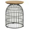 CoasterEssence 935860 Bernardo - Round Wire Frame Side Table - Natural And Gunmetal