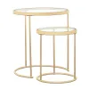 CoasterElevations 935936 Maylin - 2 Piece Round Glass Top Nesting Table Set - Gold