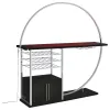 Coaster Fine Furniture 182799 Risley - 2-Door Circular LED Home Bar Cabinet - Dark Charcoal