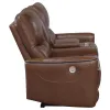 Coaster Fine Furniture 610265P Greenfield - Upholstered Power Reclining Loveseat - Saddle Brown