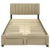 Coaster Fine Furniture 316010F Wheatland - 4-Drawer Upholstered Full Storage Bed - Light Brown