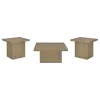 Coaster Fine Furniture 710918-S3 Devar - 3 Piece Square Cocktail Coffee End Table Set - Latte