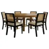 Coaster Fine Furniture 108930-S7B Arini - 7-Piece Round Dining Table Set - Sand Wash / Black