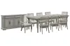 Pulaski Furniture P091240-KIT22 Pulaski Furniture P091240-KIT22 Madison Ridge - Extendable Leg Dining Table With 8 Arm Chairs And Server - Bluff Gray