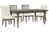 Pulaski Furniture P413240-KIT37 Pulaski Furniture P413240-KIT37 Madison Ridge - Extendable Leg Dining Table With 2 Side Chairs And 2 Host Chairs - Natural Bark