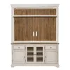 Liberty Furniture 498-ENTW-ENC Liberty Furniture 498-ENTW-ENC Morgan Creek - Entertainment Center - Antique White / Wirebrushed Tobacco Accents