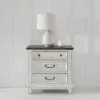 Liberty Furniture 237-BR61 River Place - 3 Drawer Nightstand With Charging Station - Riverstone White & Tobacco