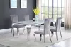 CoasterElevations 115081-S5G Carone - 5 Piece Rectangular White Glass Dining Set - Gray
