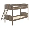 CoasterEveryday 400808 Flynn - Wood Twin Over Twin Bunk Bed - Weathered Brown