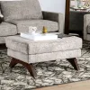 Furniture of America SM8004-OT Harlech - Ottoman - Gray
