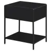 Coaster Fine Furniture 930235 Amherst - 1-Drawer Radio Weave Rattan Metal Side Table - Black