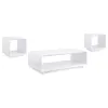 Coaster Fine Furniture 710768-S3 Paseo - 3 Piece Coffee And End Table Set - White High Gloss