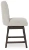 Ashley Furniture D984-124 Burkhaus - Upholstered Swivel Barstool (Set of 2) - Beige / Dark Brown