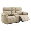ACME LV07411 ACME LV07411 Elison - Power Motion Loveseat With Console & Storage - Dark Beige Polished Microfiber