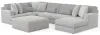 Jackson Furniture Industries 3303/30/62/76/28-18 Logan - 3 Piece Sectional With Comfort Coil Seating And Included Cocktail Ottoman And 9 Accent Pillows (Right Side Facing Chaise) - Moonstruck