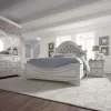 Liberty Furniture 244-BR-QUBDMN Liberty Furniture 244-BR-QUBDMN Magnolia Manor - 4 Piece Bedroom Set (Queen Upholstered Bed Wooden Footboard, Dresser & Mirror, Nightstand) - Antique White