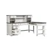 Liberty Furniture 417-HOJ-LSD Allyson Park - L Shaped Desk With Hutch - Wirebrushed White / Charcoal