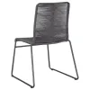 CoasterEssence 192062 Jerome - Woven Rope Stackable Side Chair (Set of 2) - Charcoal