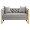 CoasterElevations 509112 Eastbrook - Velvet Upholstered Tufted Loveseat - Gray
