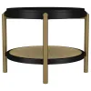 Coaster Fine Furniture 706197 Arini - Round End Side Table With Storage Shelf - Black