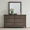 Liberty Furniture 104G-BR-DM Liberty Furniture 104G-BR-DM Twin Lakes - Dresser & Mirror - Gray