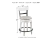 Ashley Furniture D546-524 Ashley Furniture D546-524 Valebeck - UPH Swivel Barstool  - White
