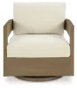 Ashley Furniture P671-821 Serene Bay - Swivel Glider Chair With Cushion - Dark Brown / White