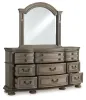 Ashley Furniture B944/31/36/58/56/94 Ashley Furniture B944/31/36/58/56/94 Ardenfield - 5 Pc. - Dresser, Mirror, California King Upholstered Sleigh Bed - Light Brown