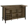 CoasterEssence 182104 Bellemore - Freestanding Home Bar Wine Cabinet - Rustic Oak