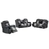 New Classic 20-U7005BKG-3NP New Classic 20-U7005BKG-3NP Nikko - Manual 3 Piece Sofa & Loveseat & Recliner - Black / Gray