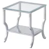 Coaster Fine Furniture 720338-S3 Saide - 3 Piece Glass Top Coffee And End Table Set - Chrome