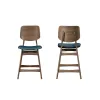 New Classic D1651-22-FGR Oscar - Counter Chair With Cushion (Set of 2) - Walnut / Forest Green