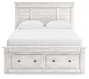 Ashley Furniture PCB1171B10 Ashley Furniture PCB1171B10 Makidern - Queen Panel Storage Bed With 2 Under Bed Storage Units And Storage Footboard - Whitewash
