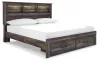 Ashley Furniture B211B27 Ashley Furniture B211B27 Drystan - King Bookcase Bed With 2 Storage Drawers - Brown / Beige