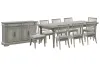 Pulaski Furniture P091240-KIT10 Pulaski Furniture P091240-KIT10 Madison Ridge - Extendable Leg Dining Table With 8 Side Chairs And Server - Bluff Gray